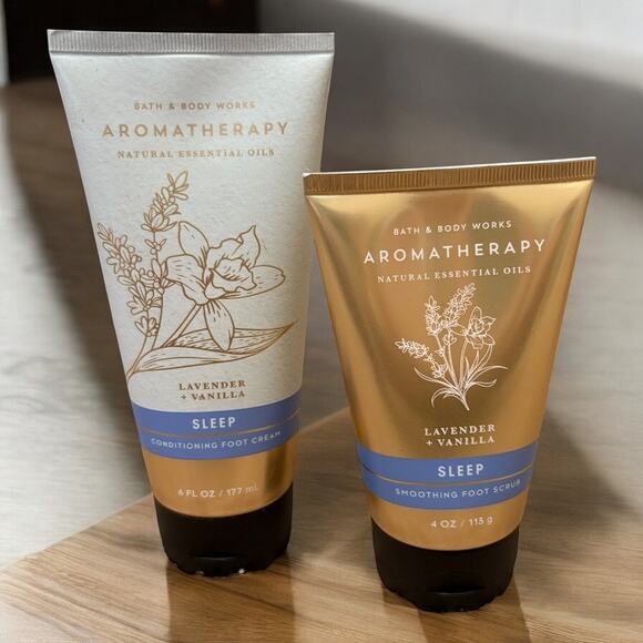 Bath & Body Works Aromatherapy Sleep Foot Scrub Foot Cream Set NWOT - Picture 1 of 4